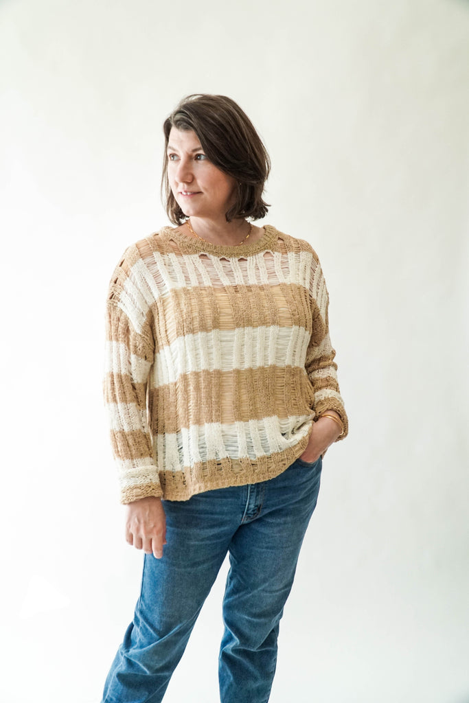 Striped Ladder Pullover Sweater