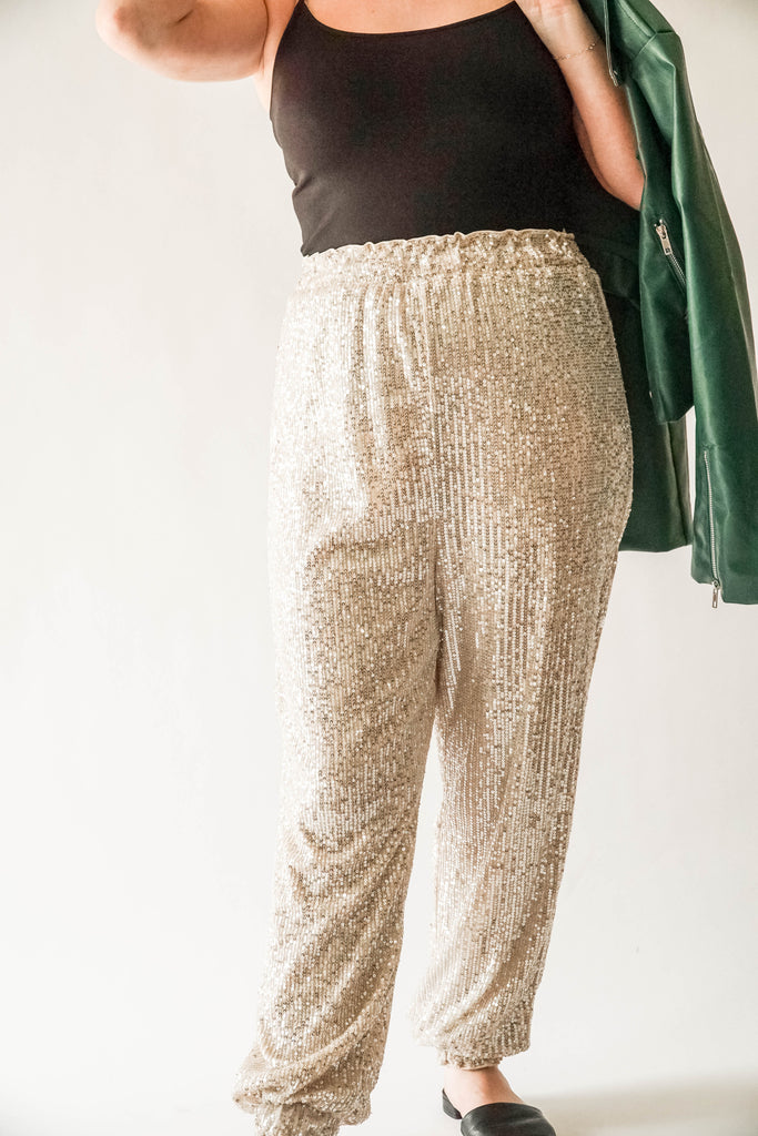 Bejeweled Sequin Joggers