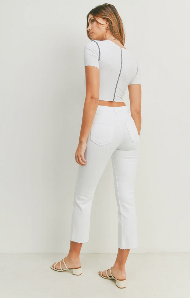 Optic White High Rise Classic Straight Jeans